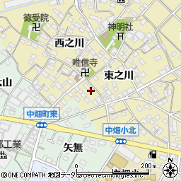 愛知県西尾市田貫町周辺の地図