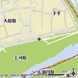愛知県豊川市東上町（上河原）周辺の地図