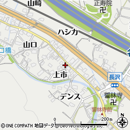 愛知県豊川市長沢町上市周辺の地図