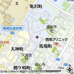愛知県西尾市弥生町周辺の地図