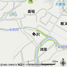 愛知県豊川市長沢町小沢周辺の地図