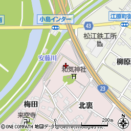 愛知県西尾市和気町堤外川田周辺の地図