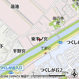 愛知県西尾市上永良町東半ノ宮周辺の地図
