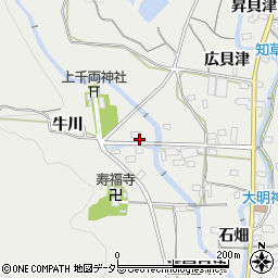 愛知県豊川市千両町（開津田）周辺の地図