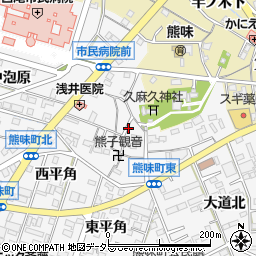 愛知県西尾市熊味町（山畔）周辺の地図