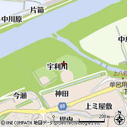 愛知県新城市八名井宇利川周辺の地図