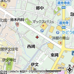 愛知県西尾市道光寺町西縄周辺の地図