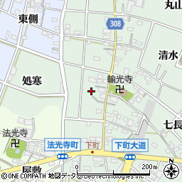 愛知県西尾市下町西屋敷周辺の地図
