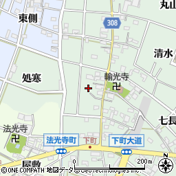 愛知県西尾市下町（西屋敷）周辺の地図