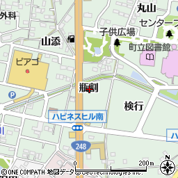 愛知県額田郡幸田町大草瓶割周辺の地図