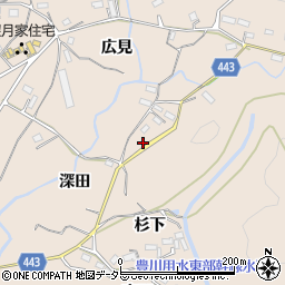 愛知県新城市黒田杉下周辺の地図
