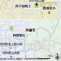 愛知県常滑市西阿野西御堂周辺の地図