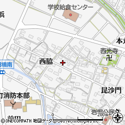 愛知県額田郡幸田町菱池西脇25周辺の地図