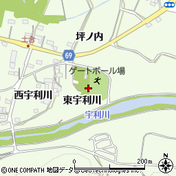 愛知県新城市一鍬田東宇利川周辺の地図
