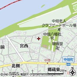 愛知県西尾市中畑町宮前周辺の地図