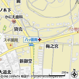 愛知県西尾市八ツ面町梅之宮周辺の地図