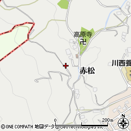 兵庫県川西市赤松大前周辺の地図