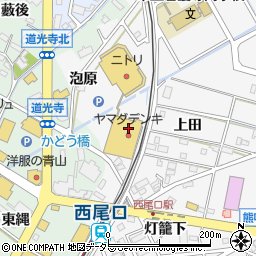 愛知県西尾市寄住町泡原周辺の地図