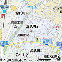 愛知県碧南市源氏町周辺の地図