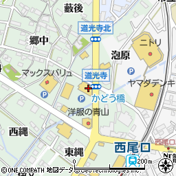 愛知県西尾市道光寺町堰板周辺の地図
