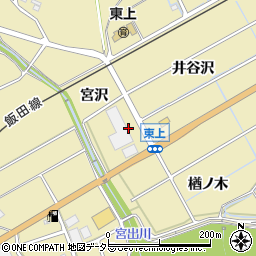 愛知県豊川市東上町宮沢周辺の地図