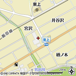 愛知県豊川市東上町（宮沢）周辺の地図