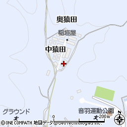 愛知県豊川市萩町中猿田周辺の地図