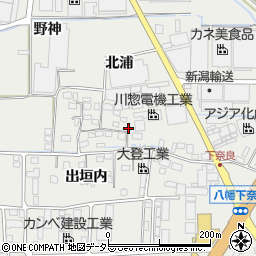京都府八幡市下奈良（奥垣内）周辺の地図