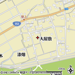 愛知県豊川市東上町大屋敷74周辺の地図