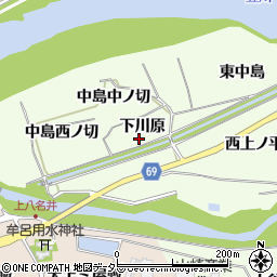 愛知県新城市一鍬田下川原周辺の地図