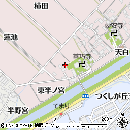 愛知県西尾市上永良町（西半ノ宮）周辺の地図