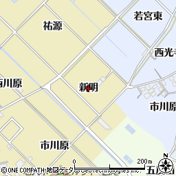 愛知県西尾市田貫町（新明）周辺の地図