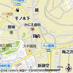 愛知県西尾市八ツ面町貸売周辺の地図