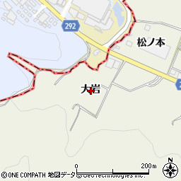 愛知県額田郡幸田町野場大岩周辺の地図