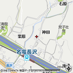 愛知県豊川市長沢町神田周辺の地図