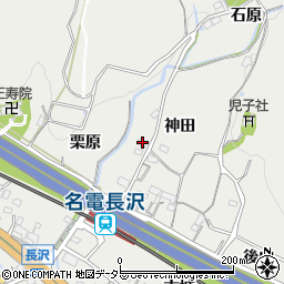 愛知県豊川市長沢町（神田）周辺の地図