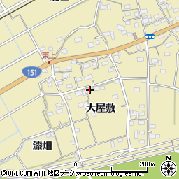 愛知県豊川市東上町大屋敷71周辺の地図