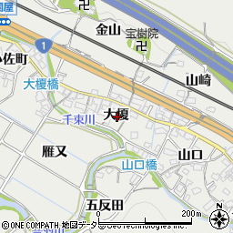 愛知県豊川市長沢町大榎周辺の地図