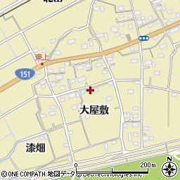 愛知県豊川市東上町（大屋敷）周辺の地図