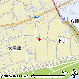 愛知県豊川市東上町（下手）周辺の地図