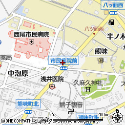 愛知県西尾市熊味町上泡原48周辺の地図