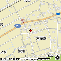 愛知県豊川市東上町大屋敷87周辺の地図