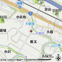 愛知県豊川市長沢町雁又周辺の地図