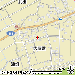 愛知県豊川市東上町大屋敷92周辺の地図