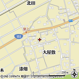 愛知県豊川市東上町大屋敷91周辺の地図