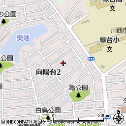 兵庫県川西市向陽台周辺の地図