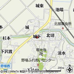 愛知県額田郡幸田町野場城下周辺の地図