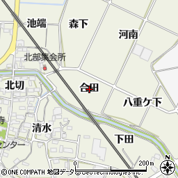 愛知県額田郡幸田町野場合田周辺の地図