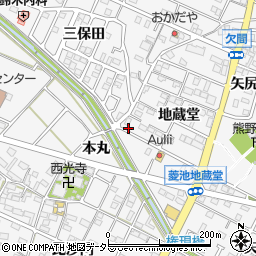 愛知県額田郡幸田町菱池地蔵堂33周辺の地図