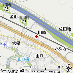 愛知県豊川市長沢町（山崎）周辺の地図